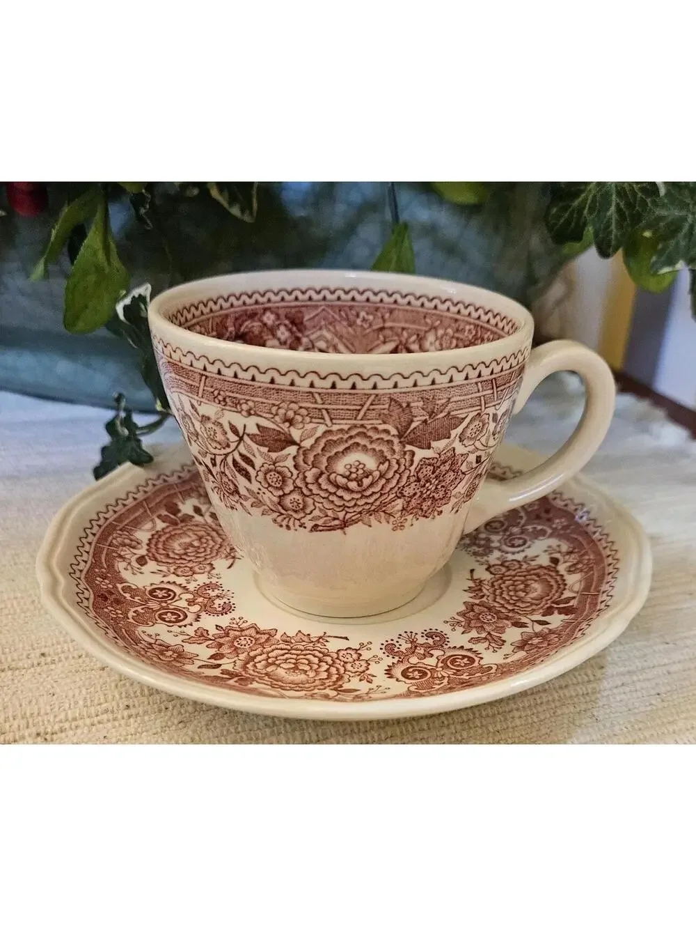 Villeroy & Boch Burgenland Red Set Teapot Cup Saucer Mini Sauce Boat Underplate - Picture 6 of 16